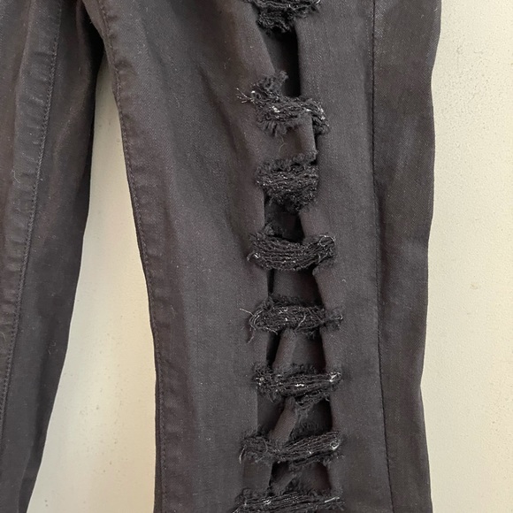 Frame Denim Le Skinny de Jeanne Ripped Film Noir - Picture 8 of 8
